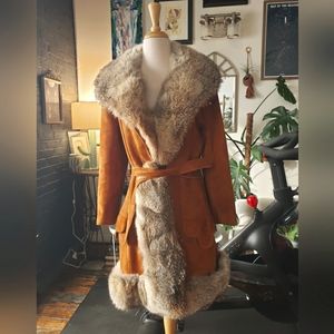 Vintage Leather and Fur Coat